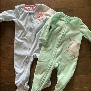 Carter’s fleece unicorn footie pajamas